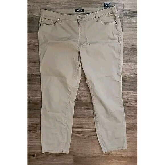 Buffalo David Bitton Womens Tan Jeans 12/32 Straight Khakis Mid-rise Ankle Graze - Picture 1 of 10